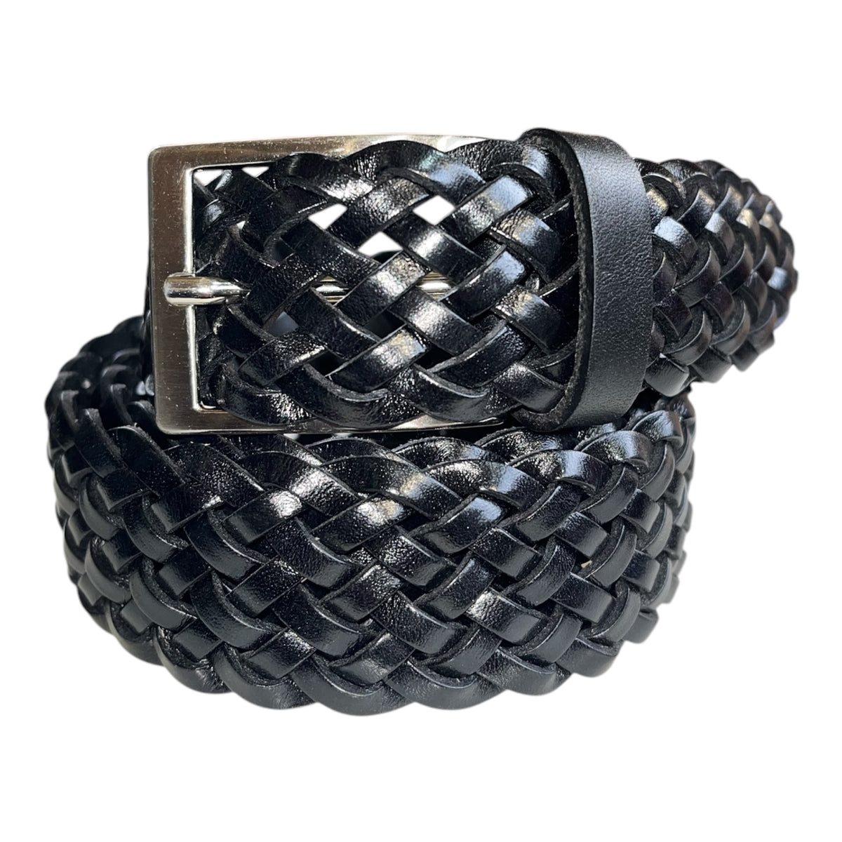 Hand Woven Leather Belt for Men and Women Model Stoia 3.5 cm