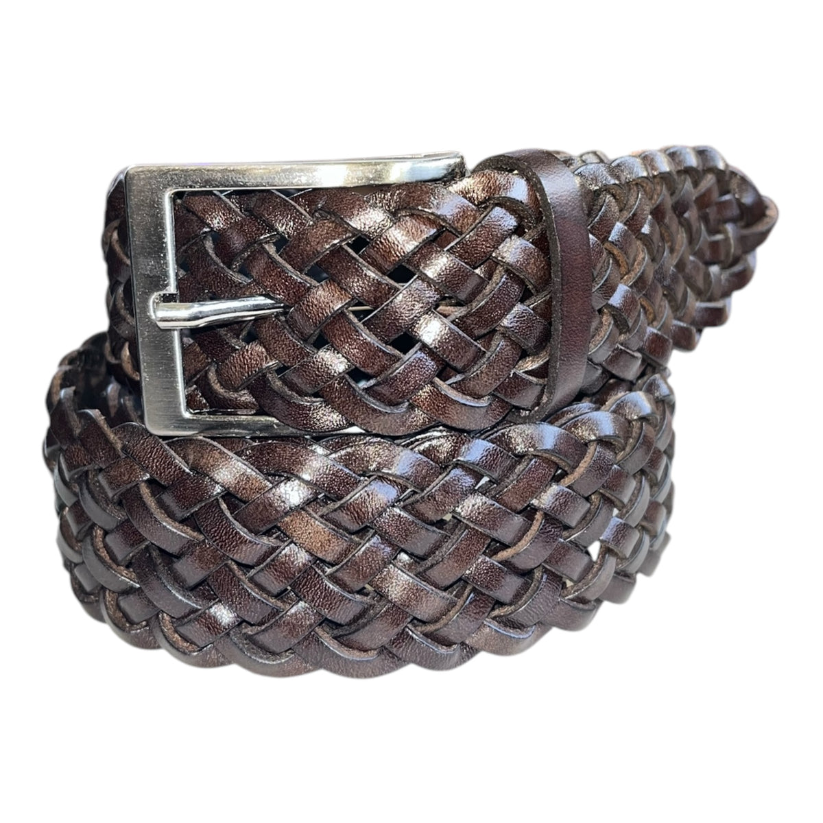 Hand Woven Leather Belt for Men and Women Model Stoia 3.5 cm