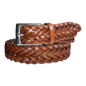 Hand Woven Leather Belt for Men and Women, Spiga model 3.5 cm