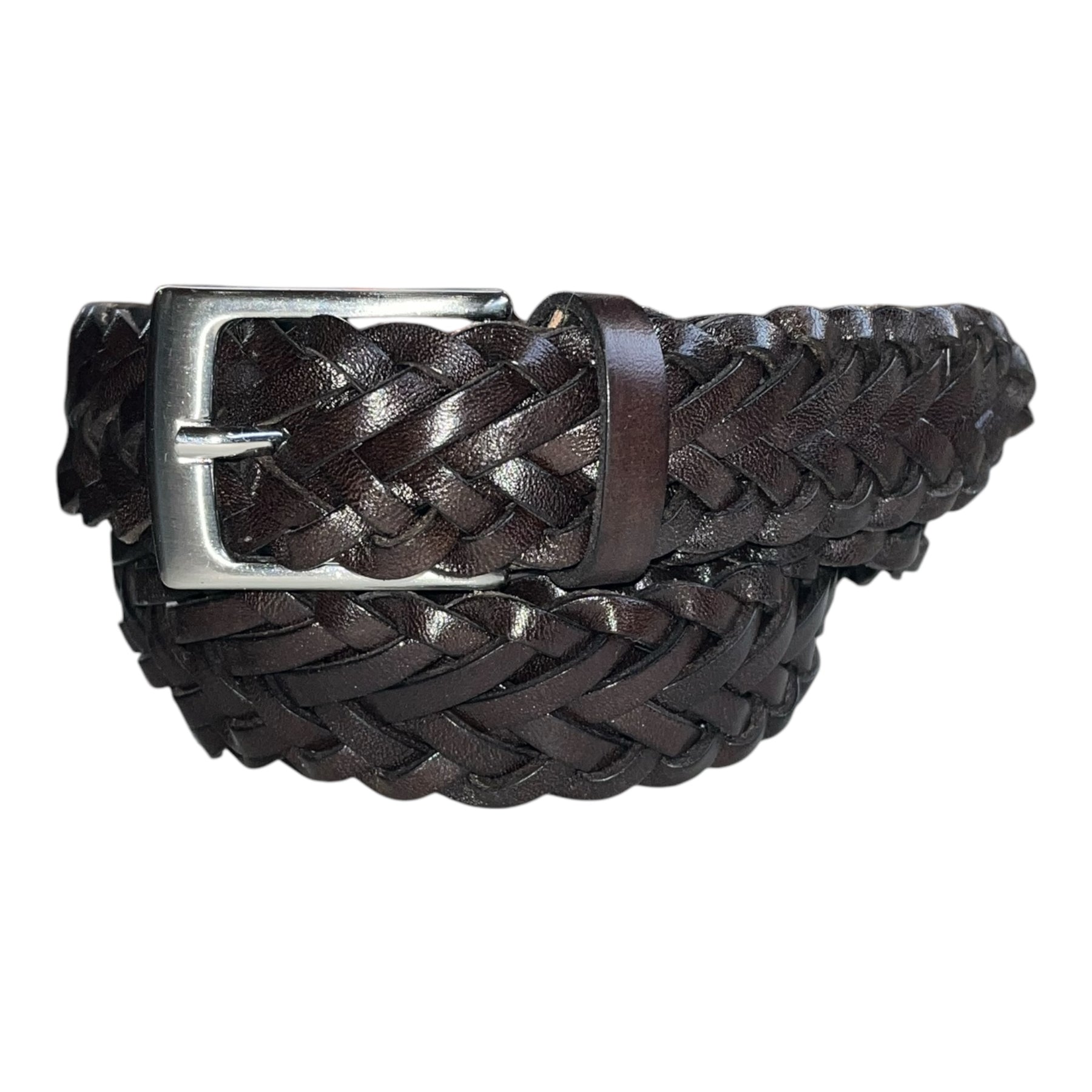 Hand Woven Leather Belt for Men and Women, Spiga model 3.5 cm