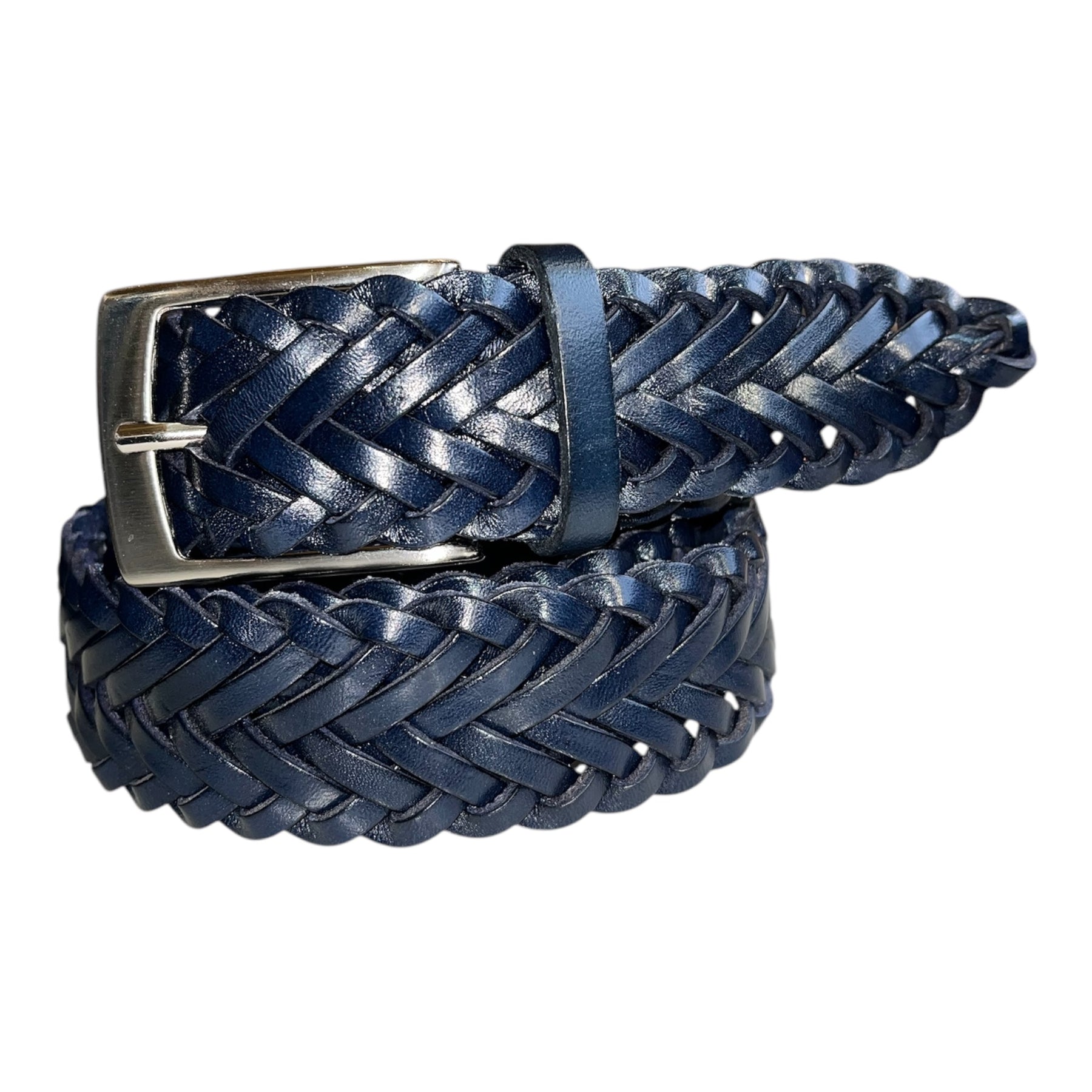 Hand Woven Leather Belt for Men and Women, Spiga model 3.5 cm