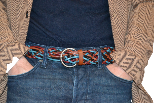 Hand Woven Belt for Men and Women Model Marine Wave 3.5 cm